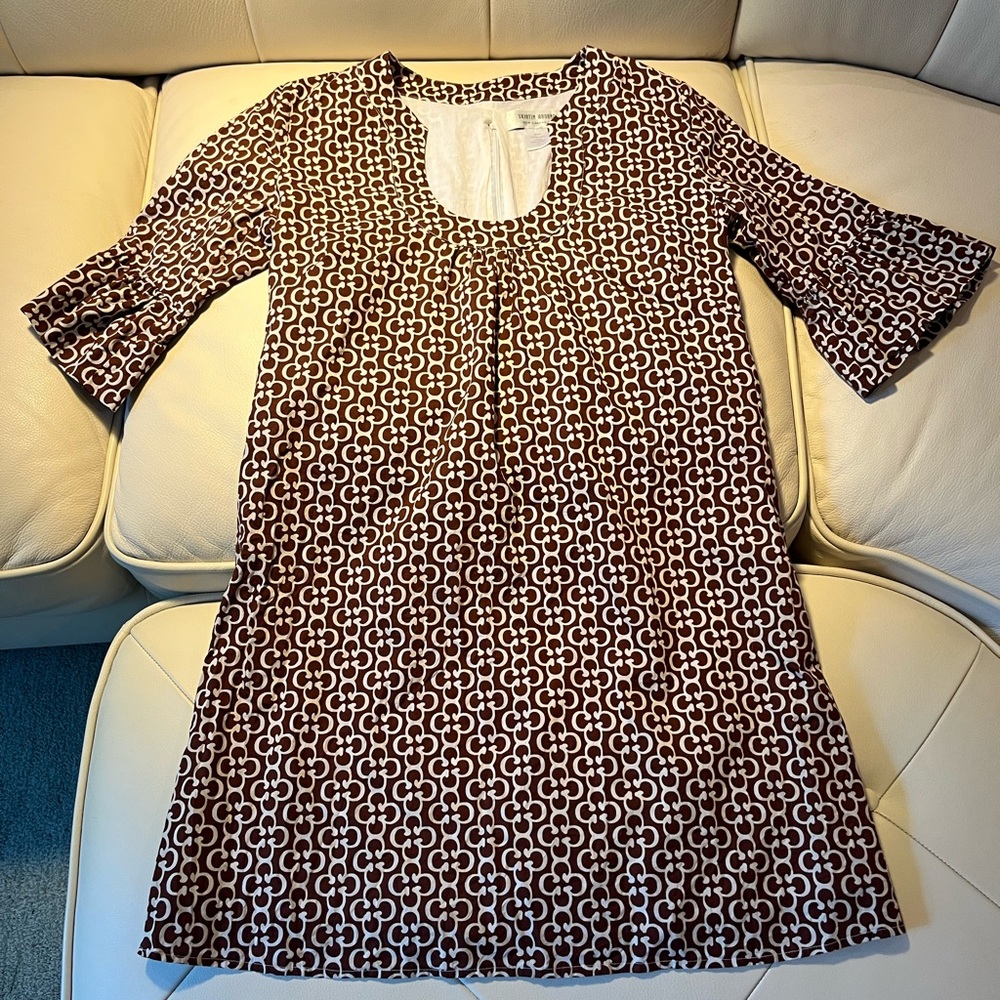Chic Three Quarter Length Sleeve Patterned Dress